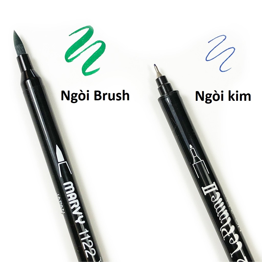 Bút lông hai đầu Marvy Uchida 1122 tone xanh lá