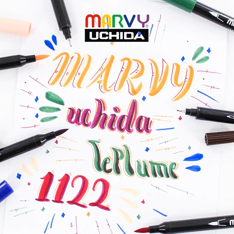 Bút lông hai đầu Marvy Uchida 1122 tone đỏ