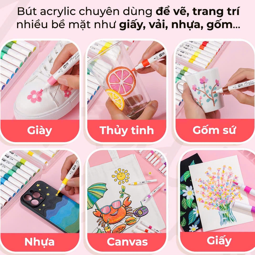 Bút lông màu Acrylic TL Colokit ACM-C017 / ACM-C018 / ACM-C019, Acrylic Marker