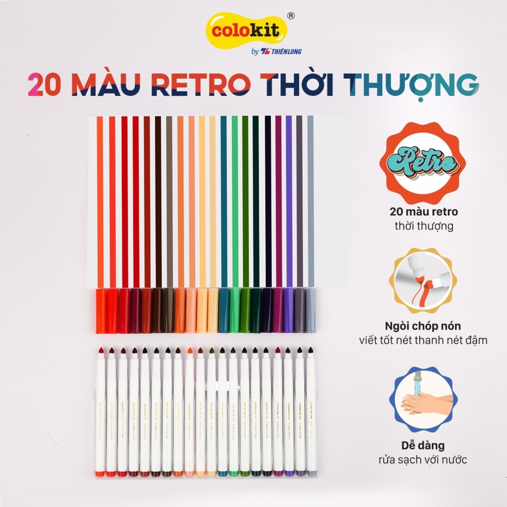 Bút lông màu rửa được TL Colokit SWM-C009 20 màu (10/100)