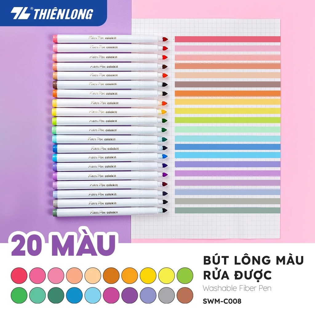 Bút lông màu rửa được TL Colokit SWM-C008 20 màu (100)