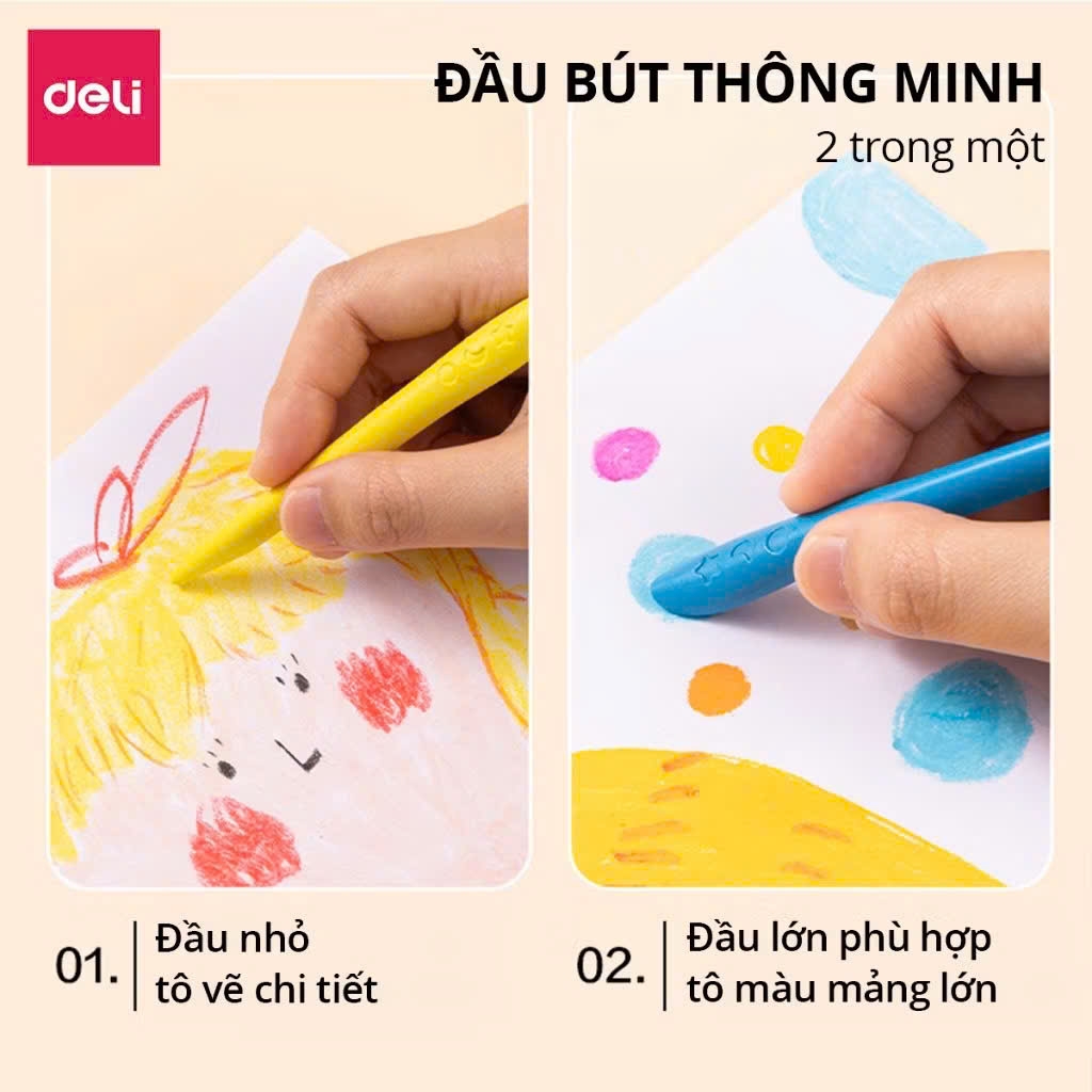 Bút sáp màu Deli C229-12 12 màu (20)