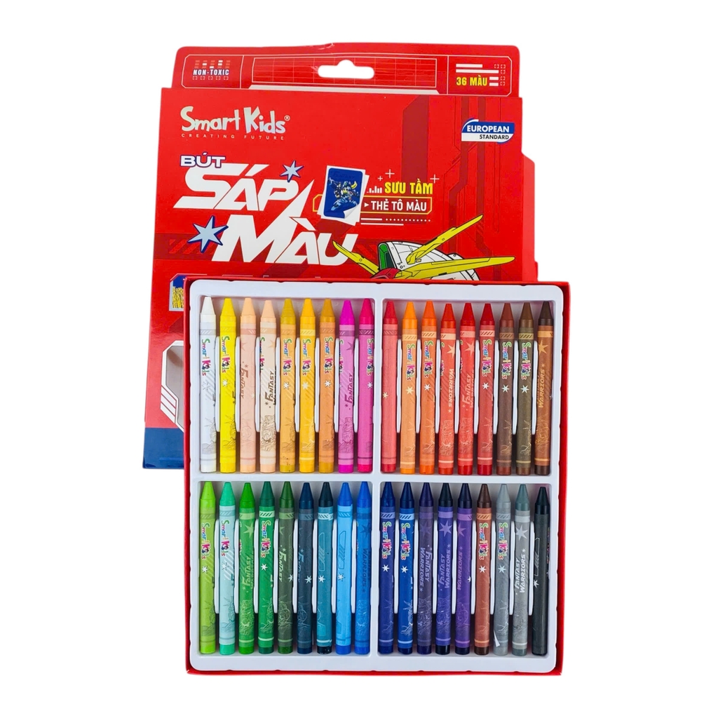 Bút sáp màu Smart Kids CR32 36 màu, Màu sáp, Văn phòng phẩm