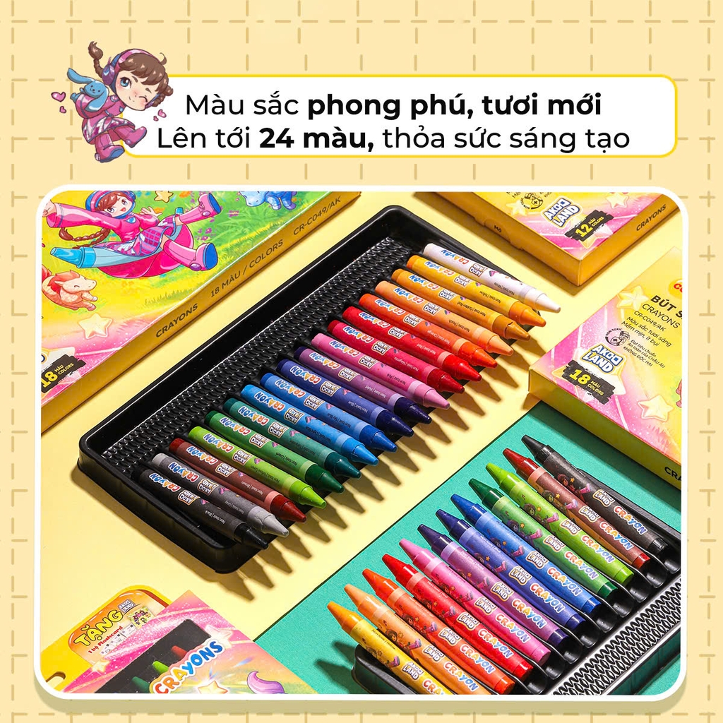 Bút sáp màu TL Colokit Akooland