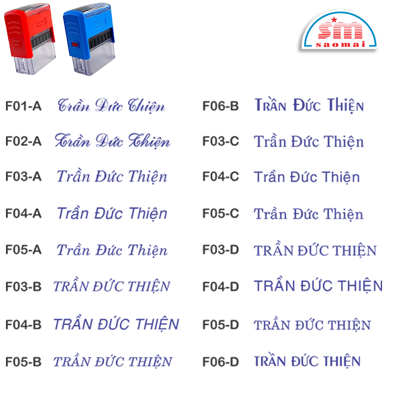 Dấu TD T214 38x14mm có nội dung/ họ tên / chức danh