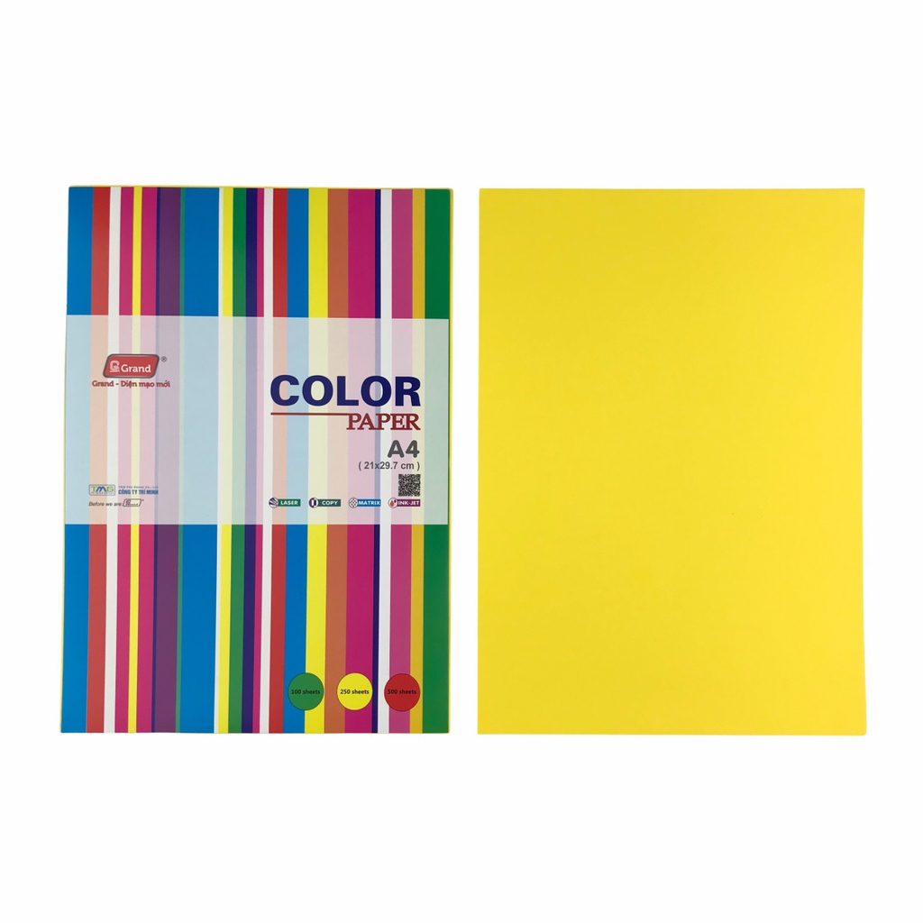 Giấy pho màu PGrand Indo 210x297mm 80gsm 500tờ A4