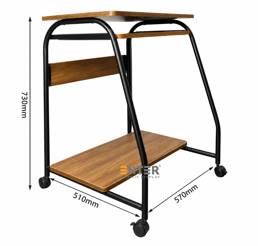 Bàn gỗ di động Enter BG102 60x40x73cm, Bàn máy tính có ngăn kéo để bàn phím, Bàn gỗ đa chức năng