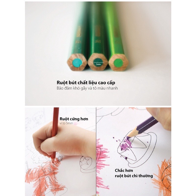 Bút chì màu Stabilo Jumbo CLJ1879-24 / CLJ1875-18 / CLJ1877L màu + chuốt