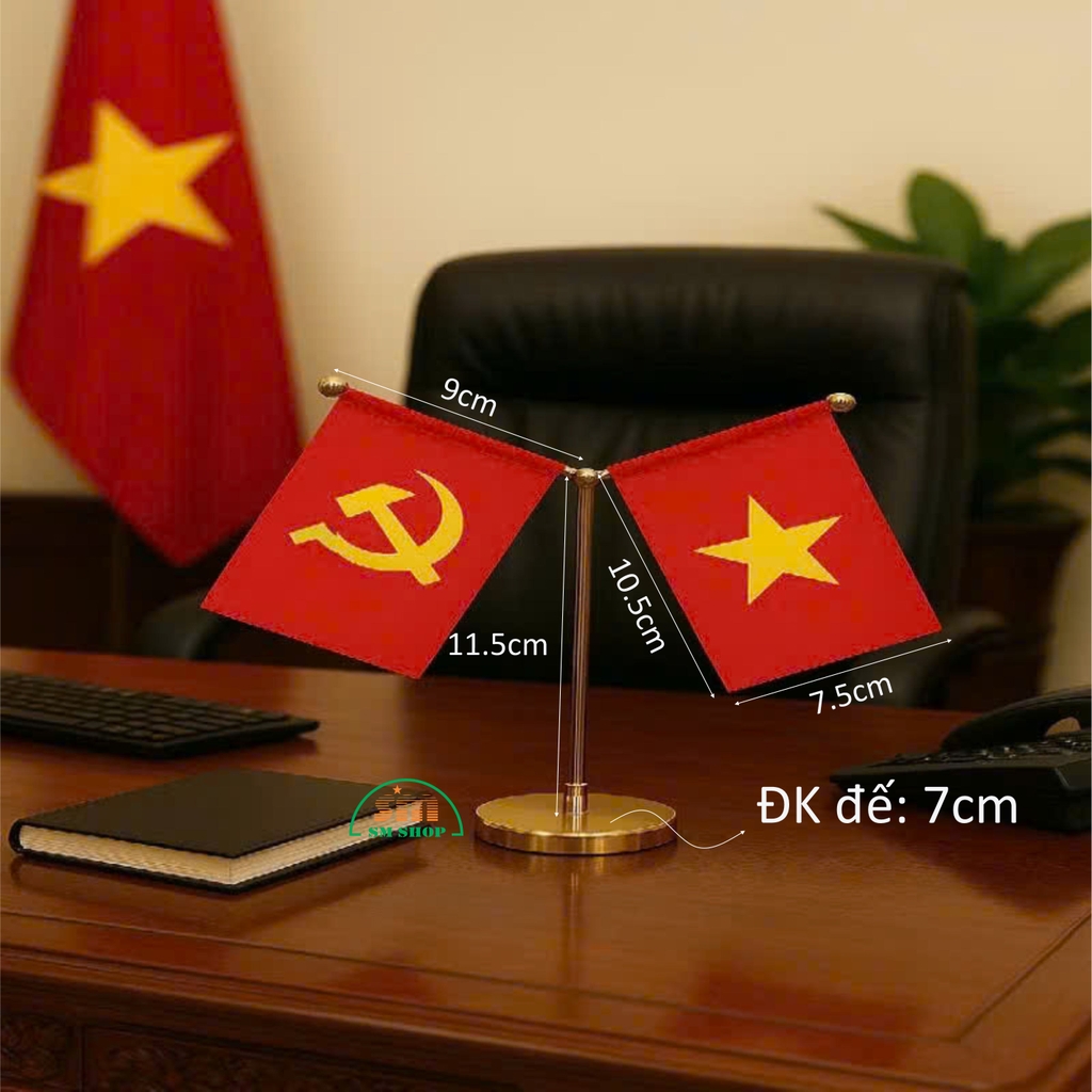 Cờ để bàn chữ Y mạ vàng