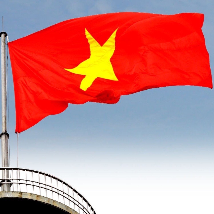 Cờ tổ quốc 75x115cm vải phi