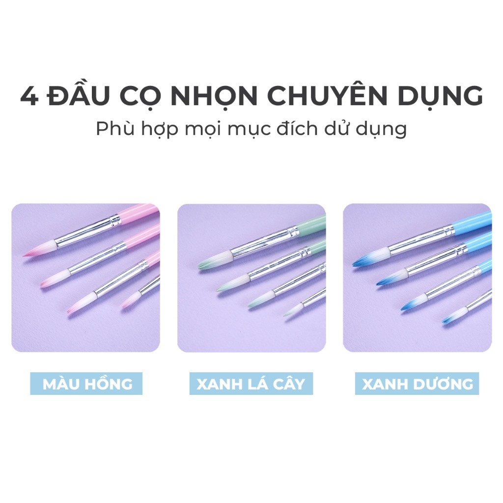 Cọ vẽ bộ Artmate AM-PBS001 4 cây đầu tròn thân nhựa (24)