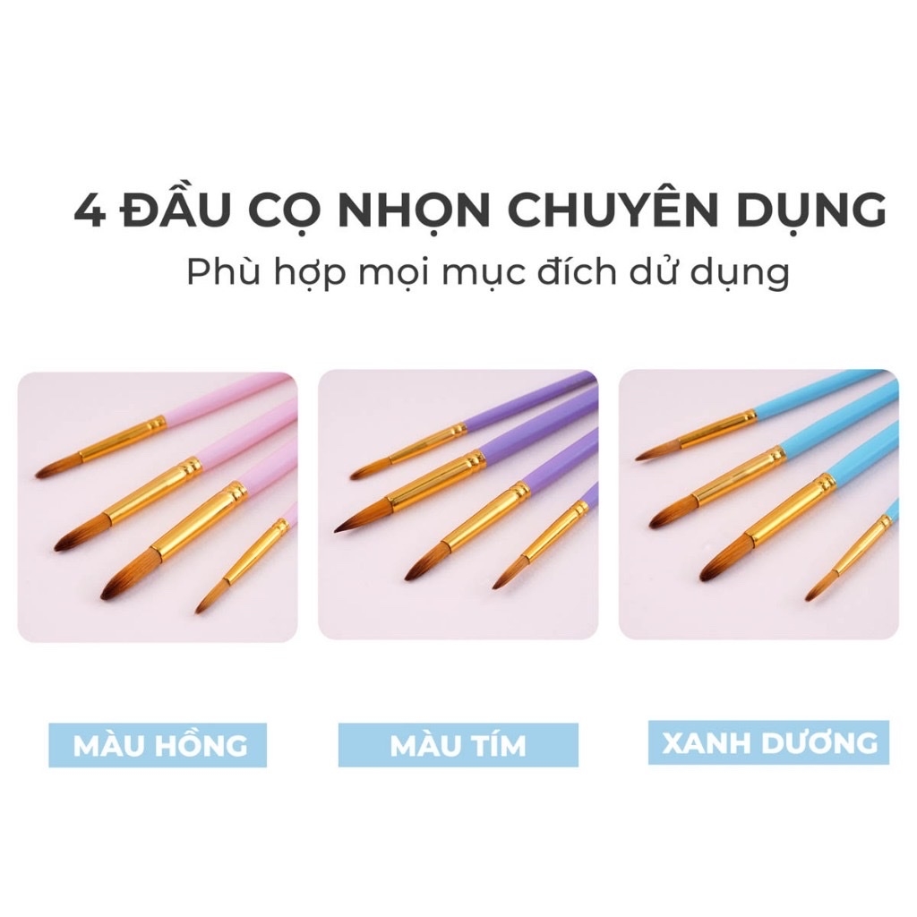 Cọ vẽ bộ Artmate AM-PBS003 4 cây đầu tròn thân gỗ (24)