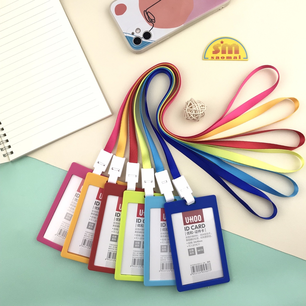 Combo bao đựng thẻ Uhoo 6612 đứng + dây đeo cam