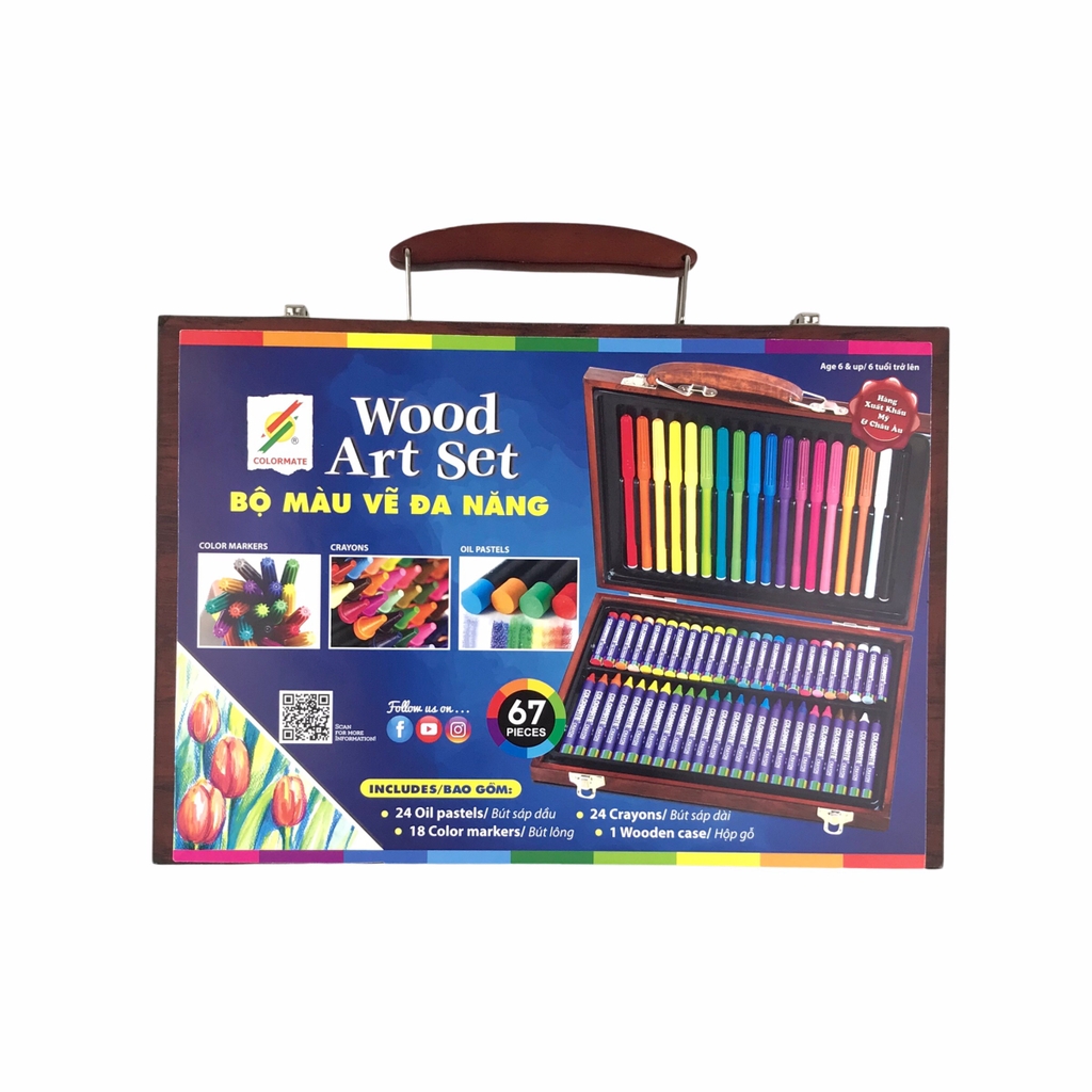 Bộ màu hộp gỗ Colormate M55