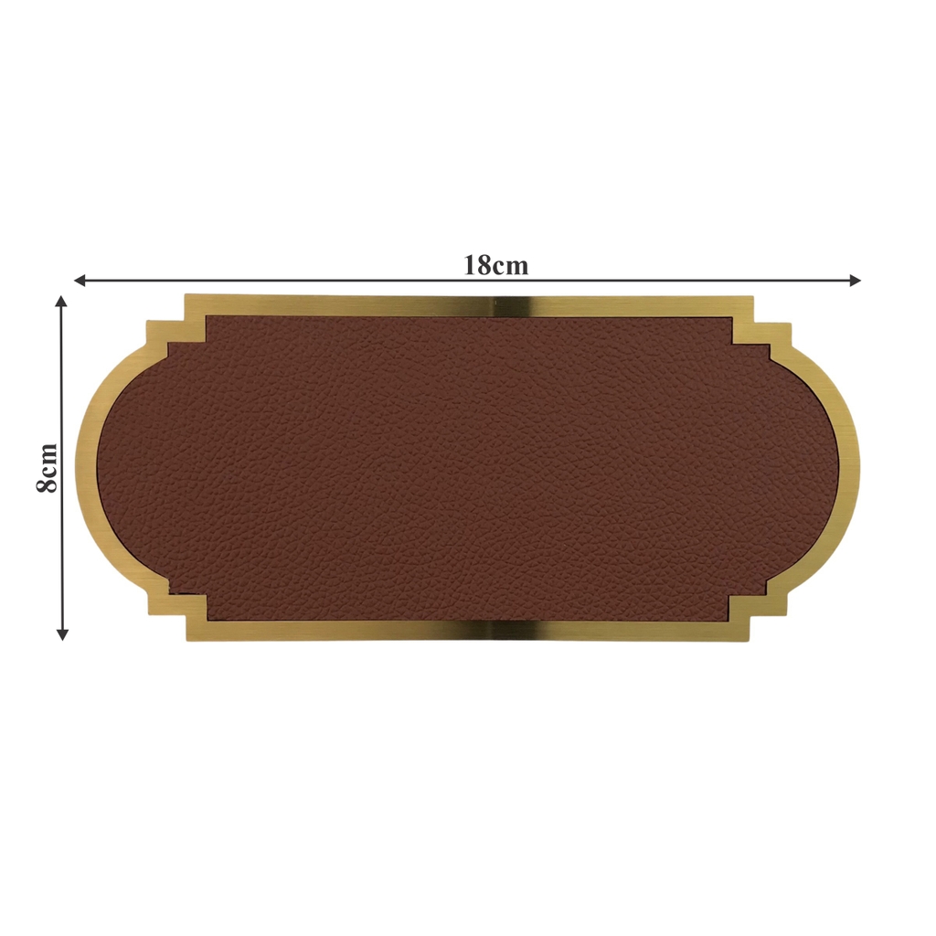 Biển số phòng da BP02 chữ nhật viền inox, Bảng số chung cư, khách sạn, toà nhà