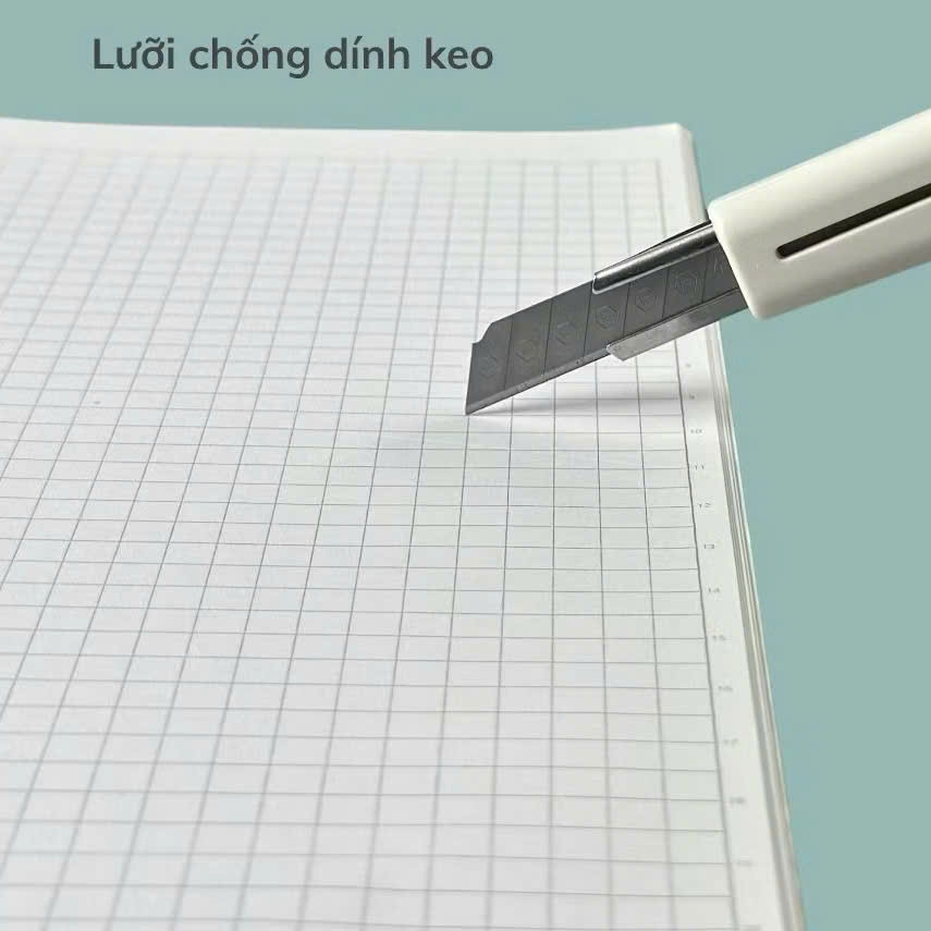 Dao rọc giấy Campus CT-1000C-W trắng 9mm, dao cắt giấy, dao bẻ lưỡi, văn phòng phẩm (24)