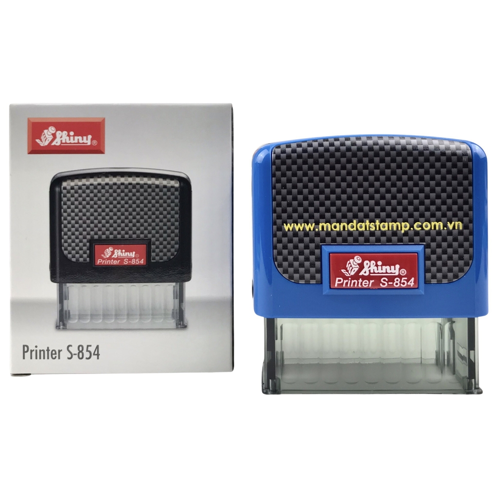 Dấu - Thẻ mực Shiny S854 58x22mm trắng