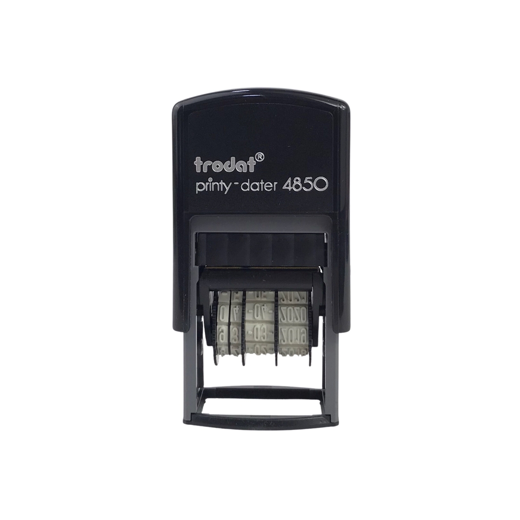 Dấu Trodat 4850 25x5mm Tiếng Anh xanh dương