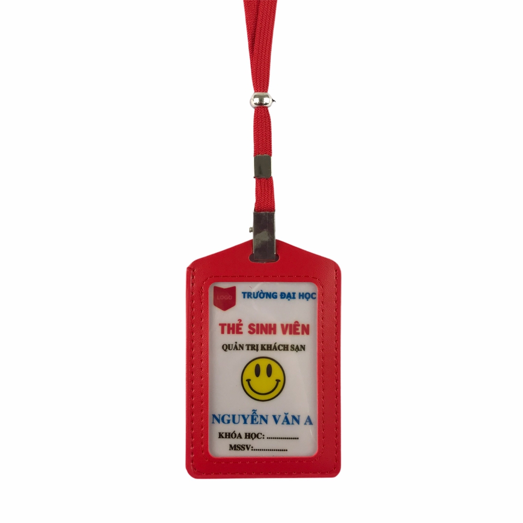 Dây đeo thẻ dù 1cm kẹp sắt [50] (100)