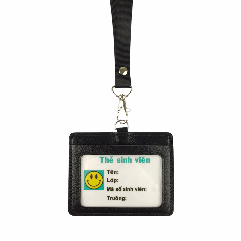 Dây đeo thẻ lụa 1.5cm đầu móc khóa [50] (100)