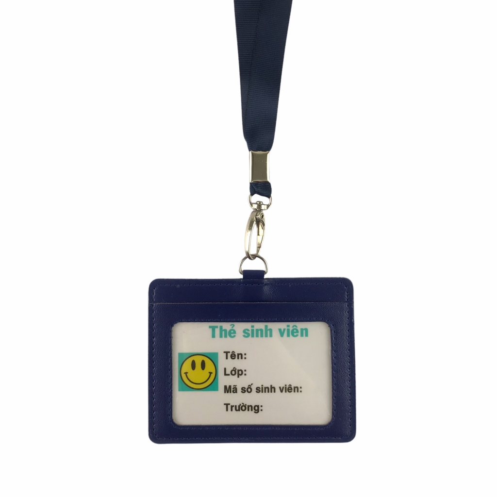 Dây đeo thẻ lụa 1.5cm đầu móc xoay [50] (100)