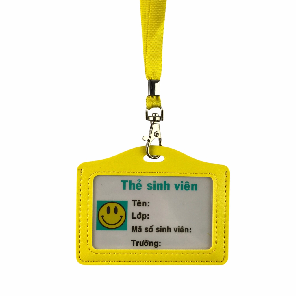 Dây đeo thẻ lụa 1cm đầu móc khóa [50] (100)