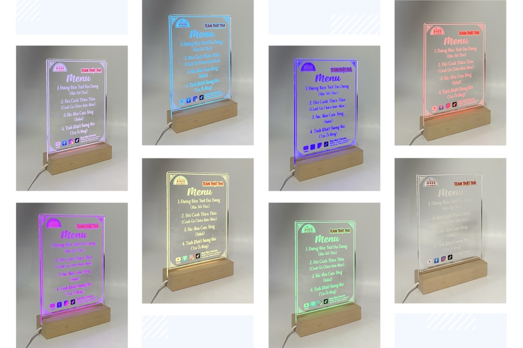 Đế gỗ có đèn led DG204 145x45x30mm 7 màu