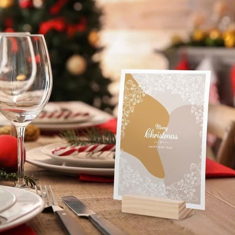 Đế gỗ Enter FG-11 70x40x25mm, Đế gỗ giữ Namecard, Giá đỡ kẹp ảnh mini, Kệ cài bàn đặt tiệc, Chân menu gỗ (20)