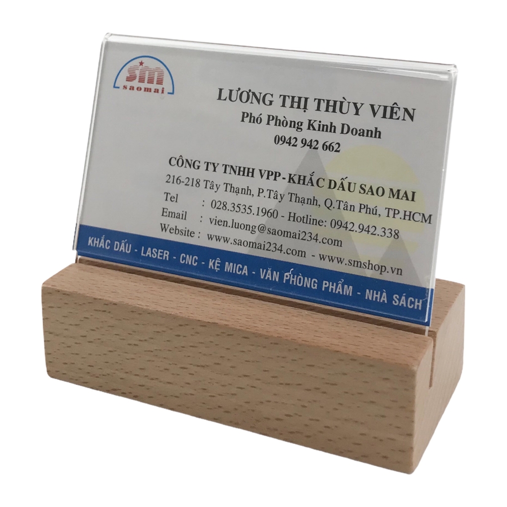 Đế gỗ Enter FG-09 40x30x25mm, Đế gỗ giữ Namecard, Giá đỡ kẹp ảnh mini, Kệ cài bàn đặt tiệc, Chân menu gỗ (20)