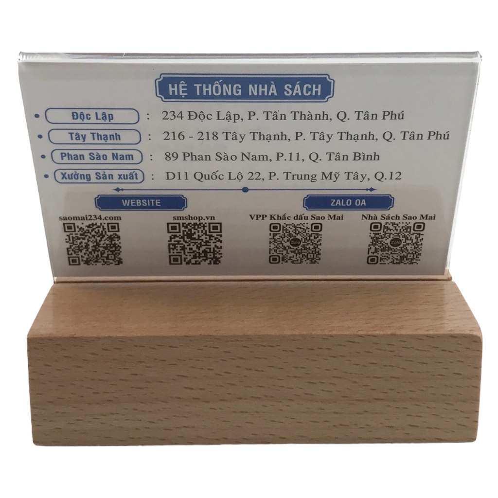 Đế gỗ Enter FG-11 70x40x25mm, Đế gỗ giữ Namecard, Giá đỡ kẹp ảnh mini, Kệ cài bàn đặt tiệc, Chân menu gỗ (20)