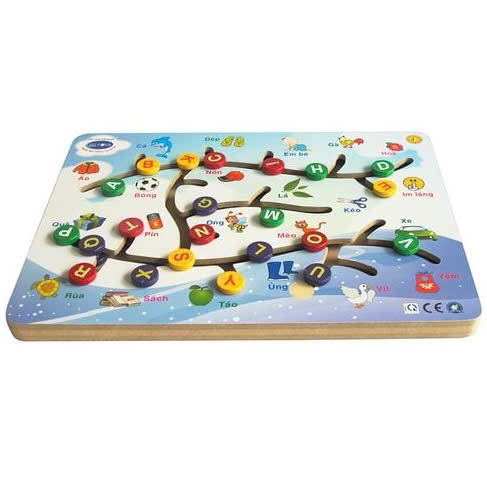 Đồ chơi bằng gỗ DT Win Win Toys 65232 - Đường luồn chữ cái tiếng Việt