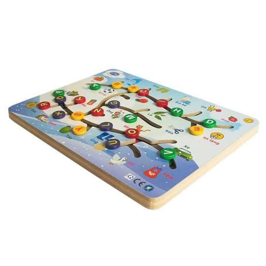 Đồ chơi bằng gỗ DT Win Win Toys 65232 - Đường luồn chữ cái tiếng Việt