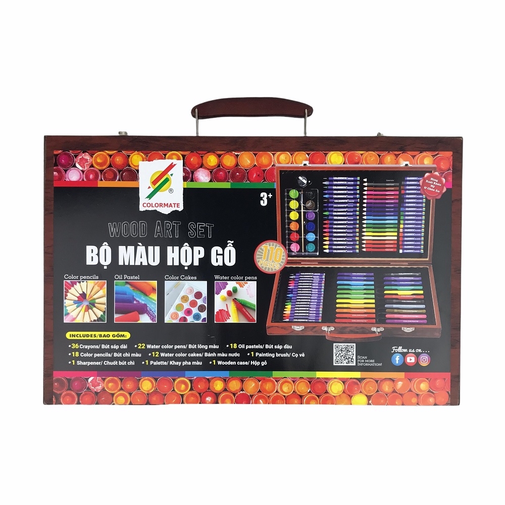 Bộ màu hộp gỗ Colormate M55
