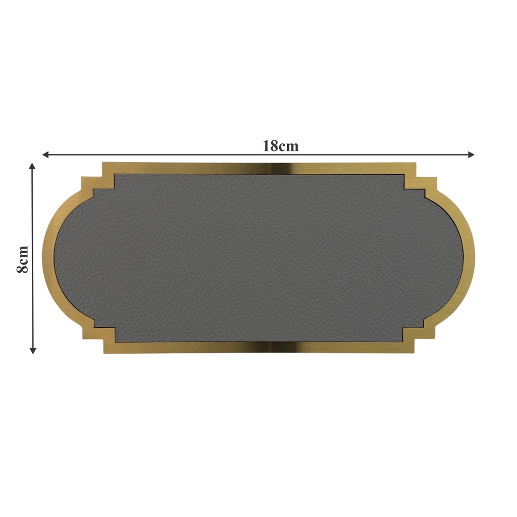 Biển số phòng da BP02 chữ nhật viền inox, Bảng số chung cư, khách sạn, toà nhà