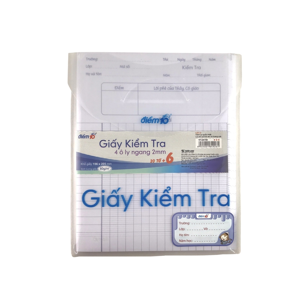 Giấy kiểm tra TL Điểm 10 80gsm 20 tờ (100)