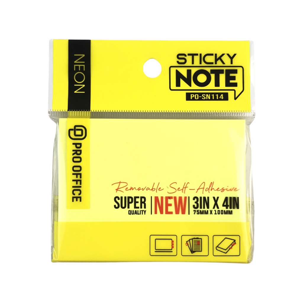 Giấy note Pro Office PO-SN112 / PO-SN113 / PO-SN114 /PO-SN115 vàng neon (12)