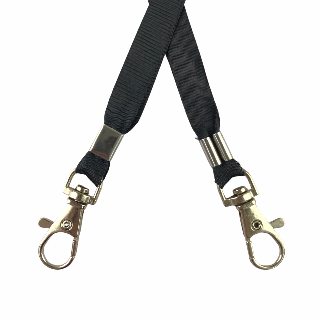 Dây đeo thẻ lụa 1cm đầu móc khóa [50] (100)