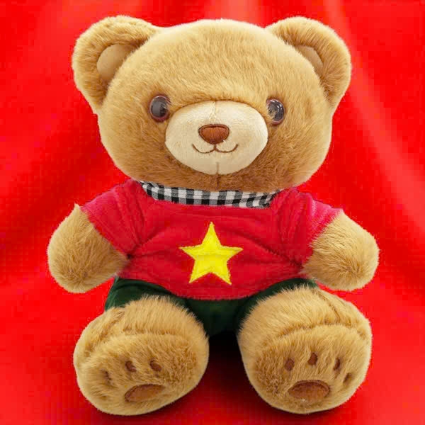 Gấu bông mặc áo Quốc kỳ 20cm