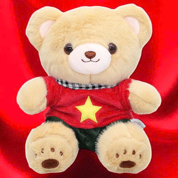 Gấu bông mặc áo Quốc kỳ 30cm