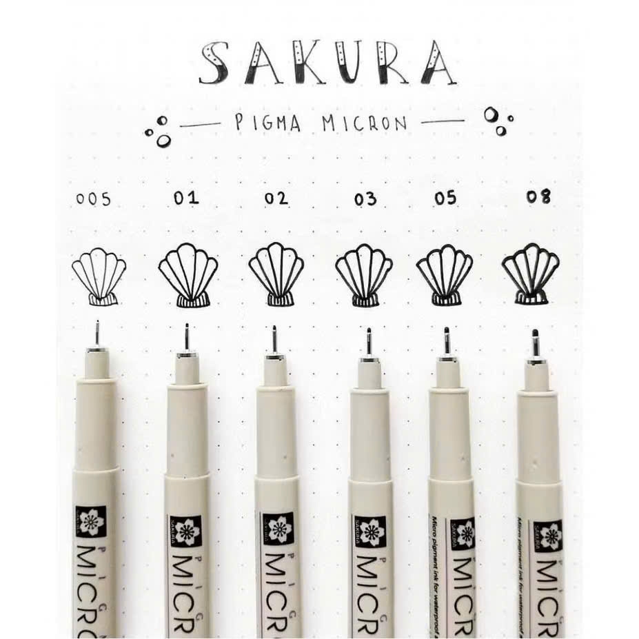 Bút lông kim Sakura Pigma Micron, Viết lông kim, Bút lông (12)