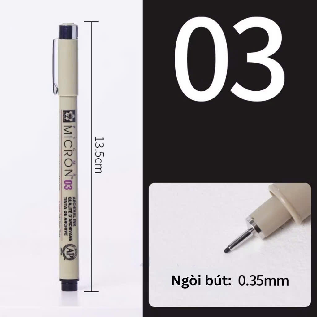 Bút lông kim Sakura Pigma Micron, Viết lông kim, Bút lông (12)