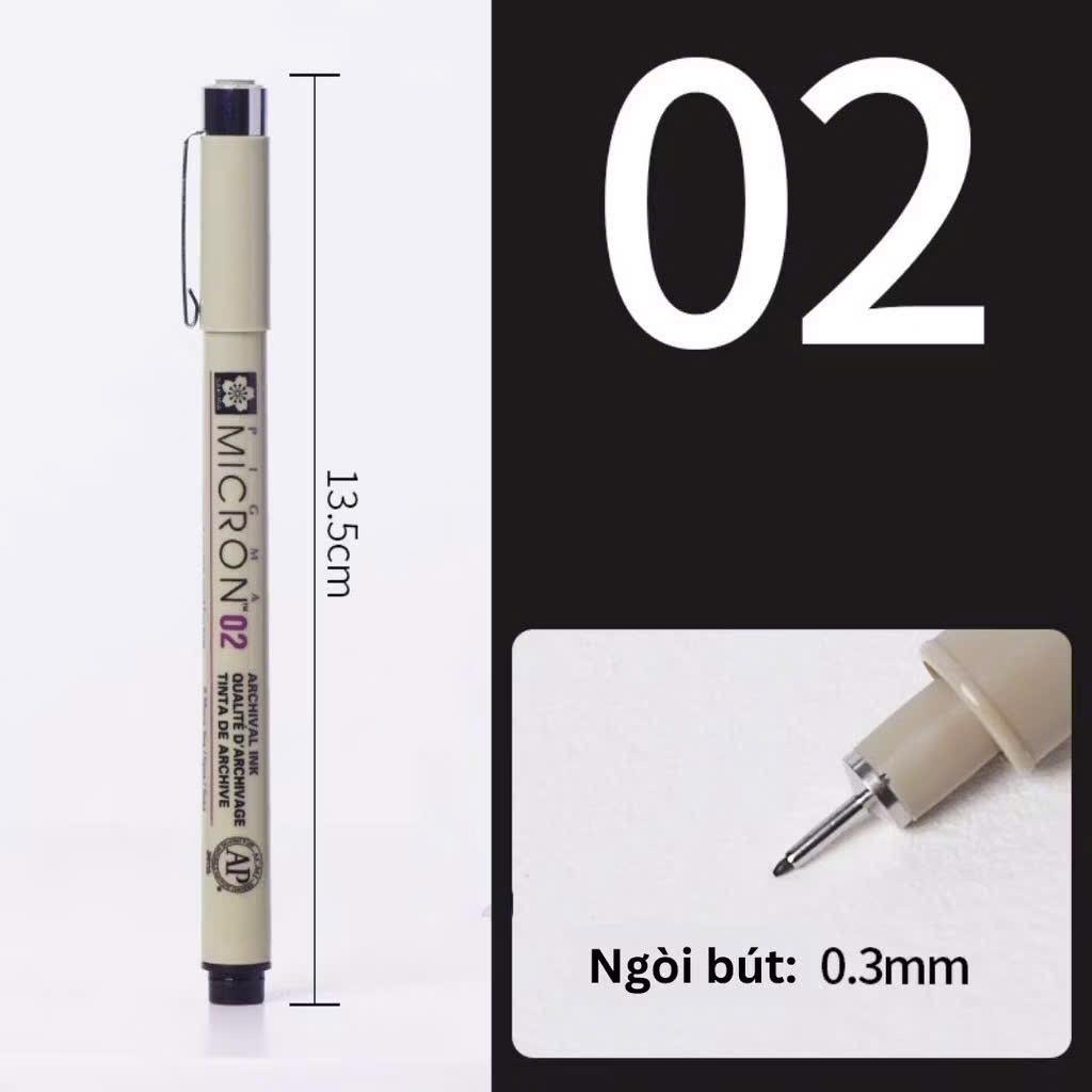 Bút lông kim Sakura Pigma Micron, Viết lông kim, Bút lông (12)