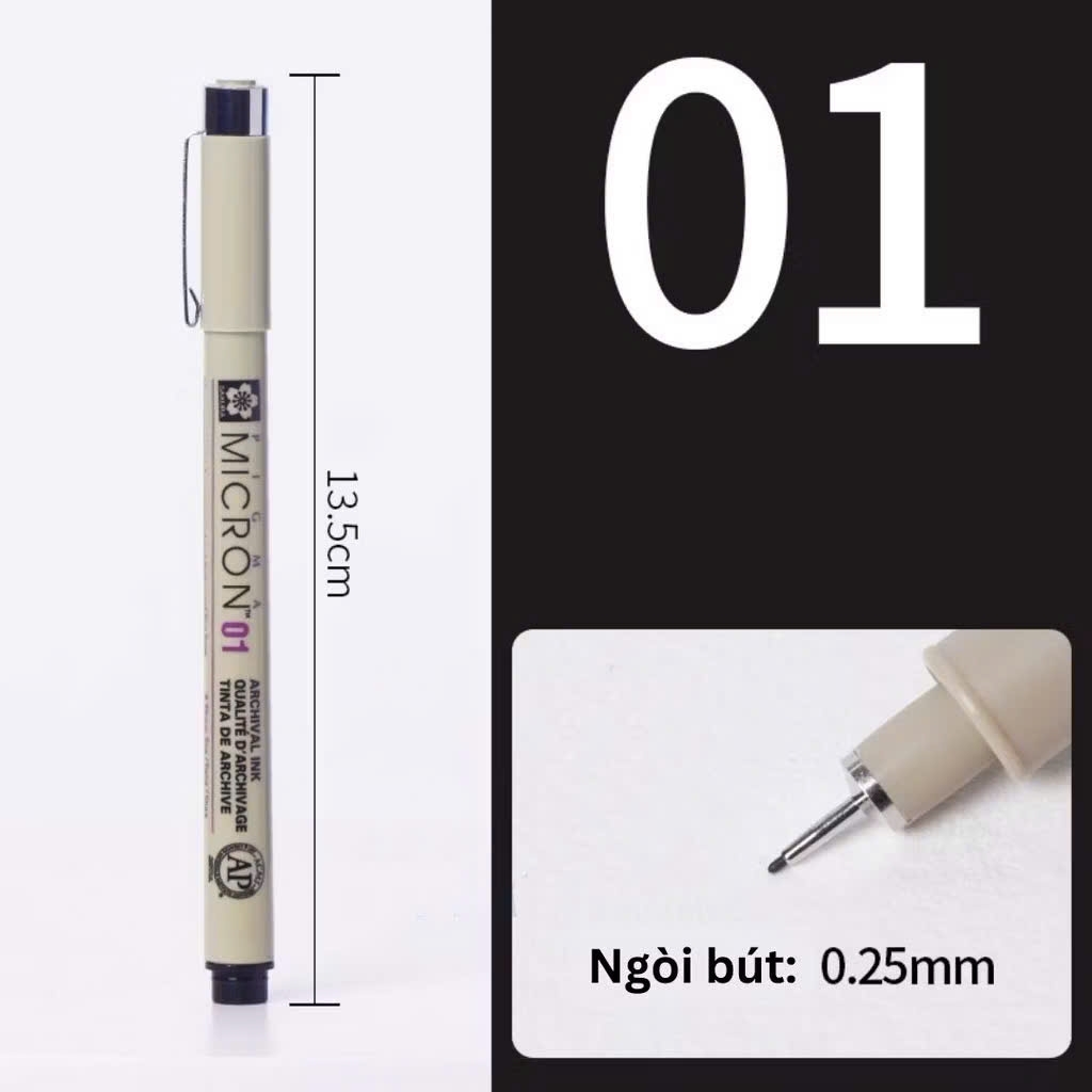 Bút lông kim Sakura Pigma Micron, Viết lông kim, Bút lông (12)