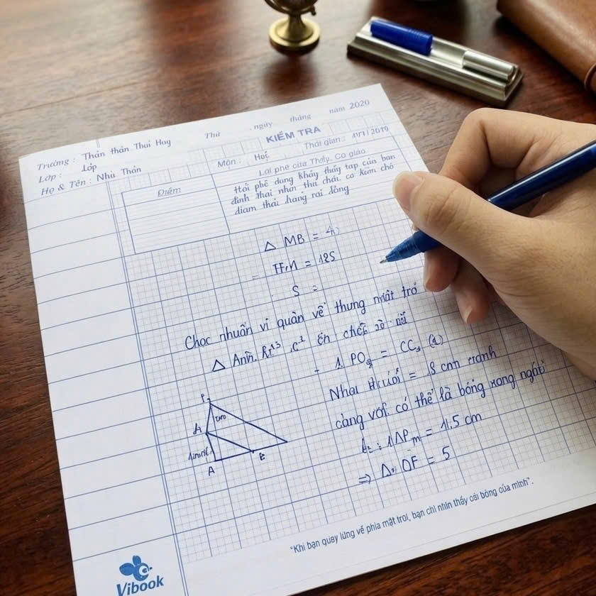 Giấy kiểm tra VT KT-TN01 80gsm 4 ô ly 20 tờ (10/120)