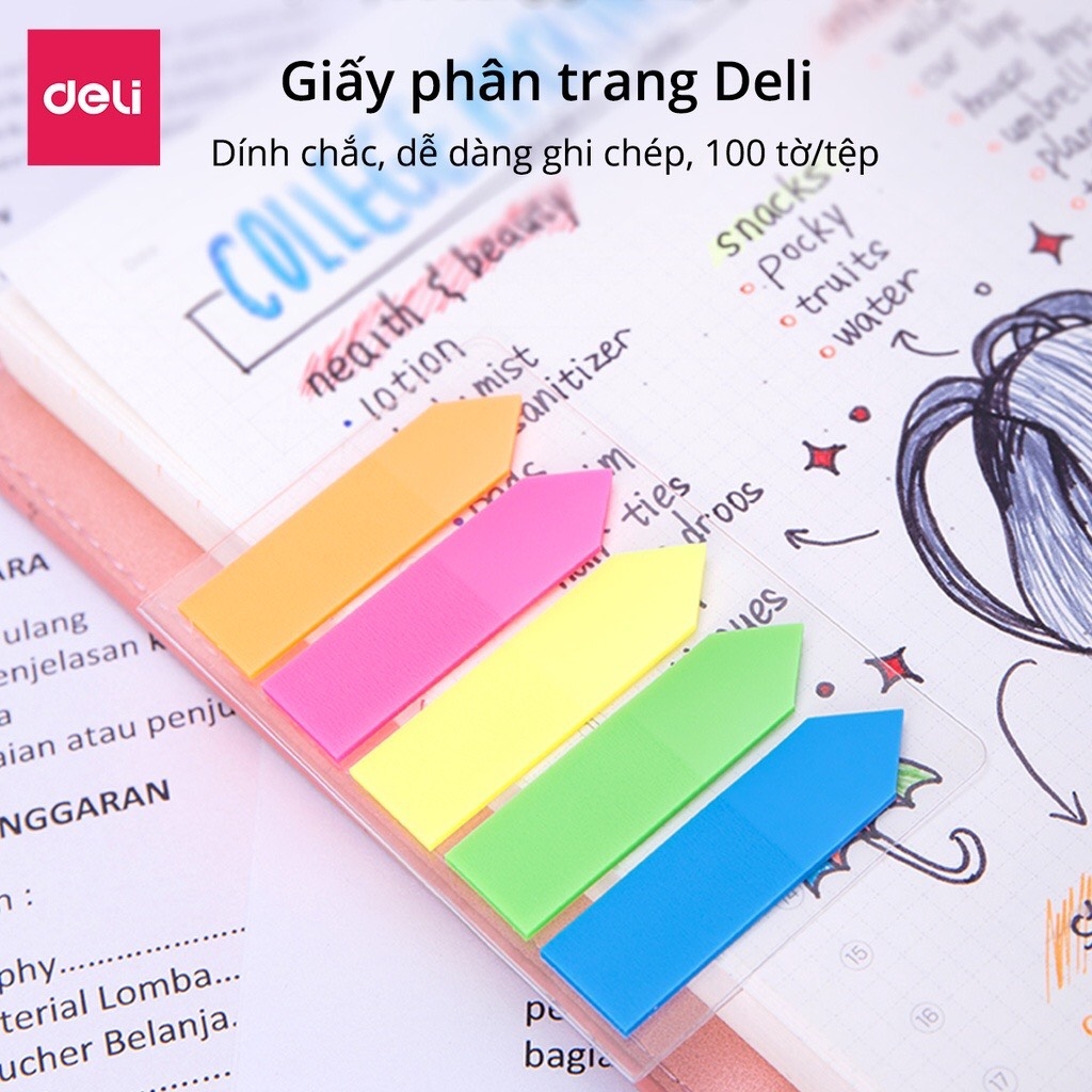 Giấy note Deli A10602 mũi tên (24)
