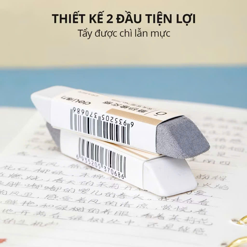 Gôm tẩy mực 2 đầu Deli 71115, tẩy viết mực (30/720)