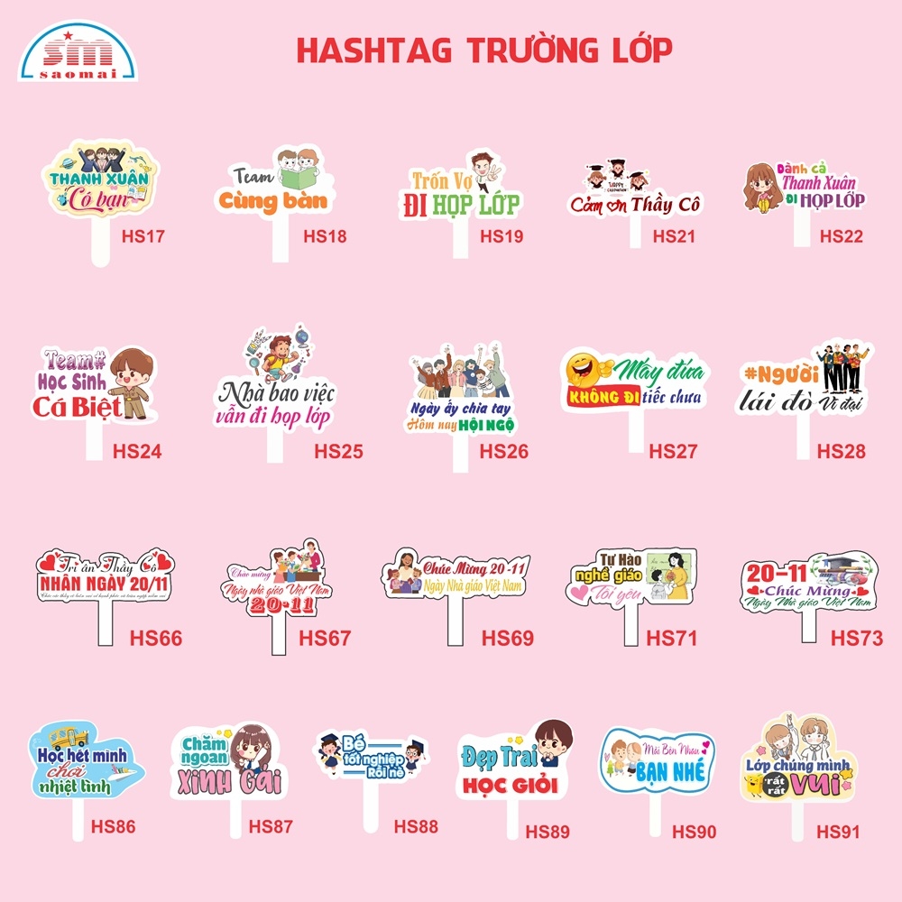 Hashtag cầm tay trường - lớp