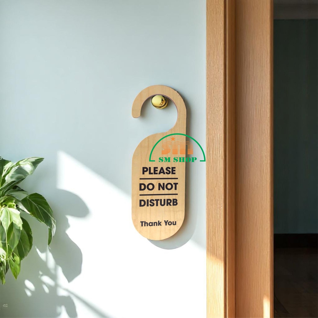 Thẻ treo phòng khách sạn gỗ MDF M80 / M81 8x23cm 5.5mm 2 mặt in UV