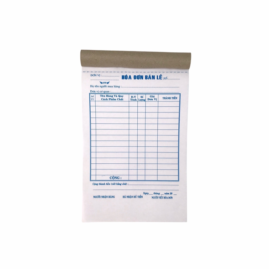 Hóa đơn bán lẻ NY 13x20cm 3 liên 50 bộ không đế (5/100)