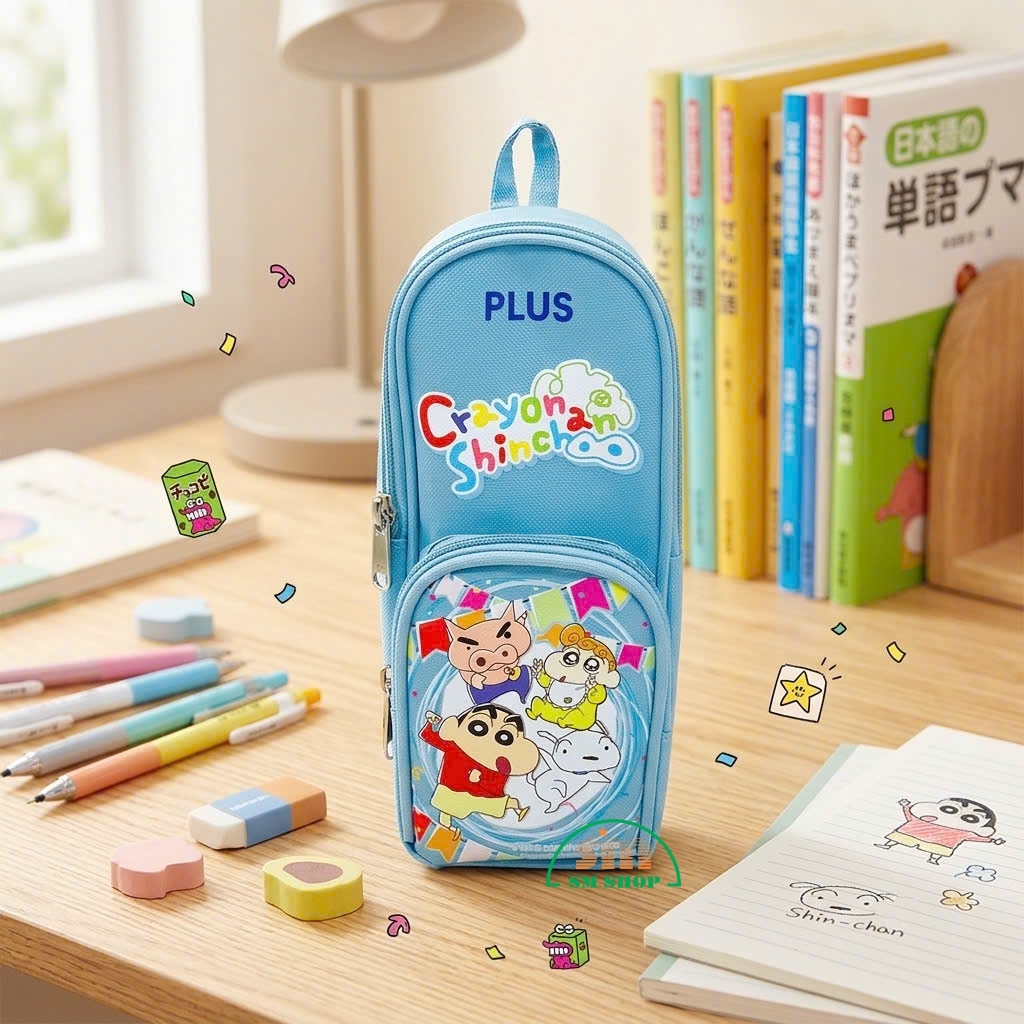 Hộp bút vải Plus 2 ngăn